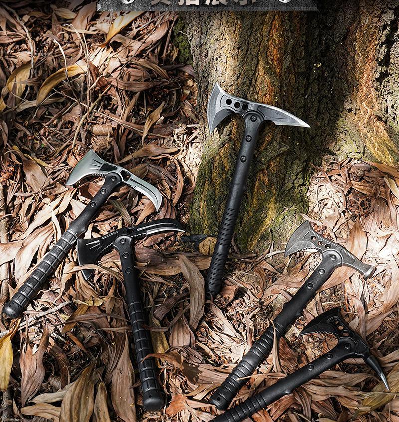 多功能战术斧斧头刀户外防身生存野外特种劈柴大工兵斧 锤形ctf【图片