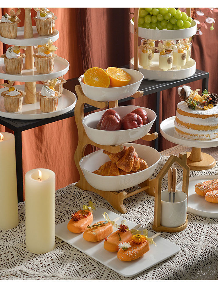茶歇摆台下午茶架套装 茶歇台甜品台展示架摆件水果茶点心零食小蛋糕