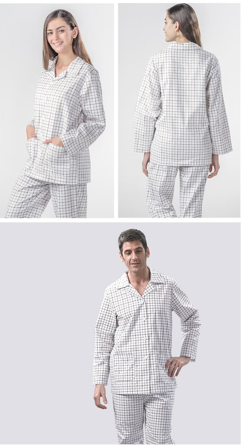 乐倍康纯棉病号服医院病服睡衣男女长袖分体套装病人衣服易穿脱蓝翔