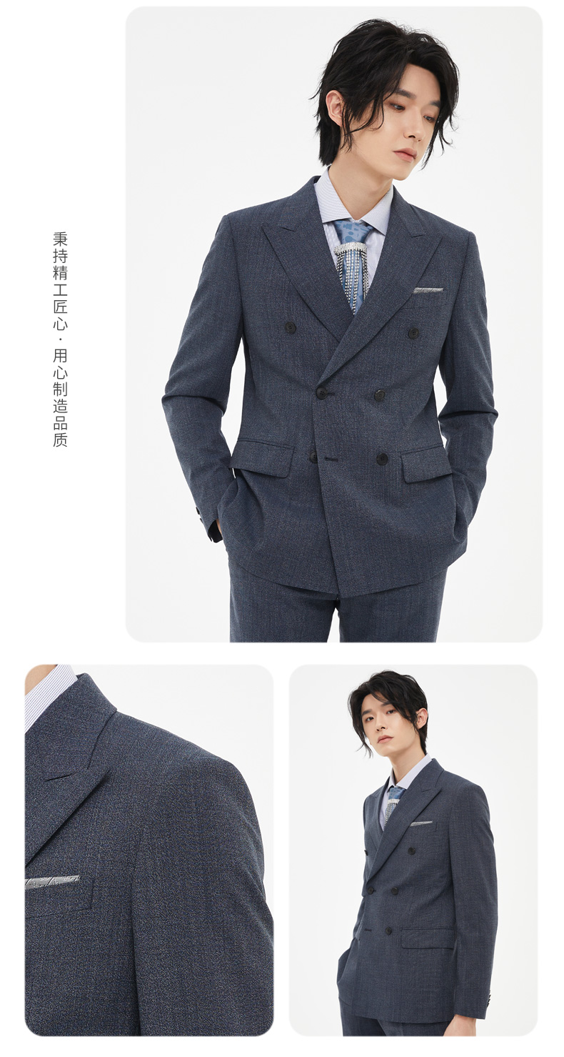 【商场同款】ziozia春季新品男士商务西服正装痞帅双排扣修身西服