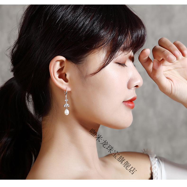 中年妈妈珍珠耳环女人性戴的时尚耳坠淑新款妇女节送给老婆母亲耳饰品