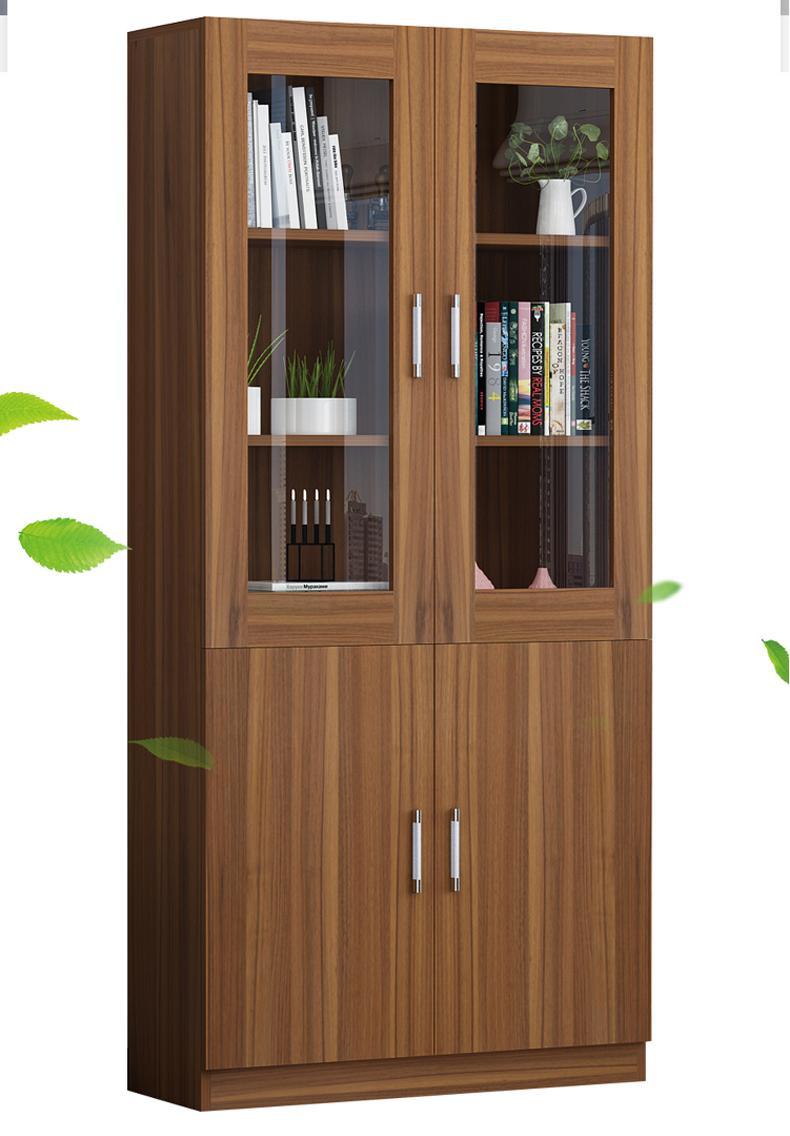 办公文件柜木质资料档案柜带玻璃门板式书架收纳储物柜子带锁abc组合