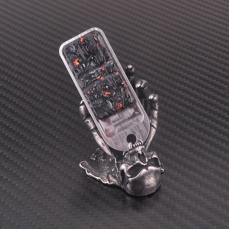 啪啪盾 失恋解压神器啪啪牌啪啪盾单手推牌edc金属减压玩具 黑碎碳(蓝