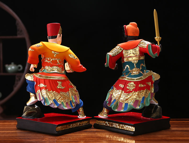 周仓关平神像供奉家用摆件关公副将左右护法12寸19寸保平安周将军 12