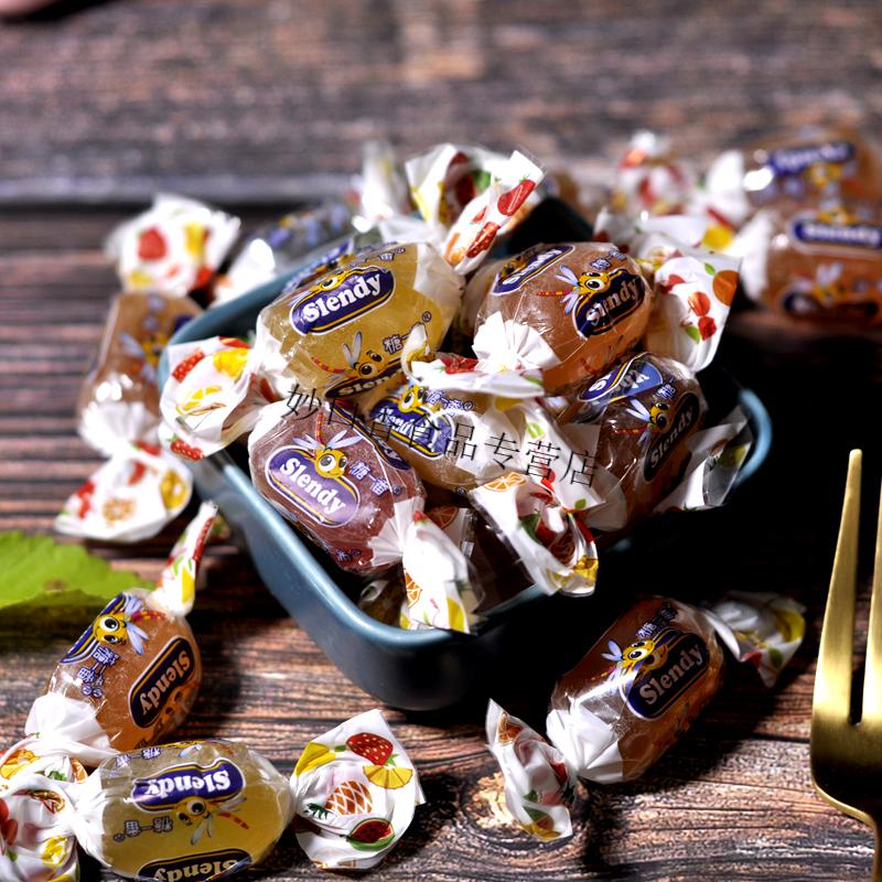 进口俄罗斯软糖q弹什锦橡皮喜糖果小蜜蜂夹心果汁味新年货500克大约55