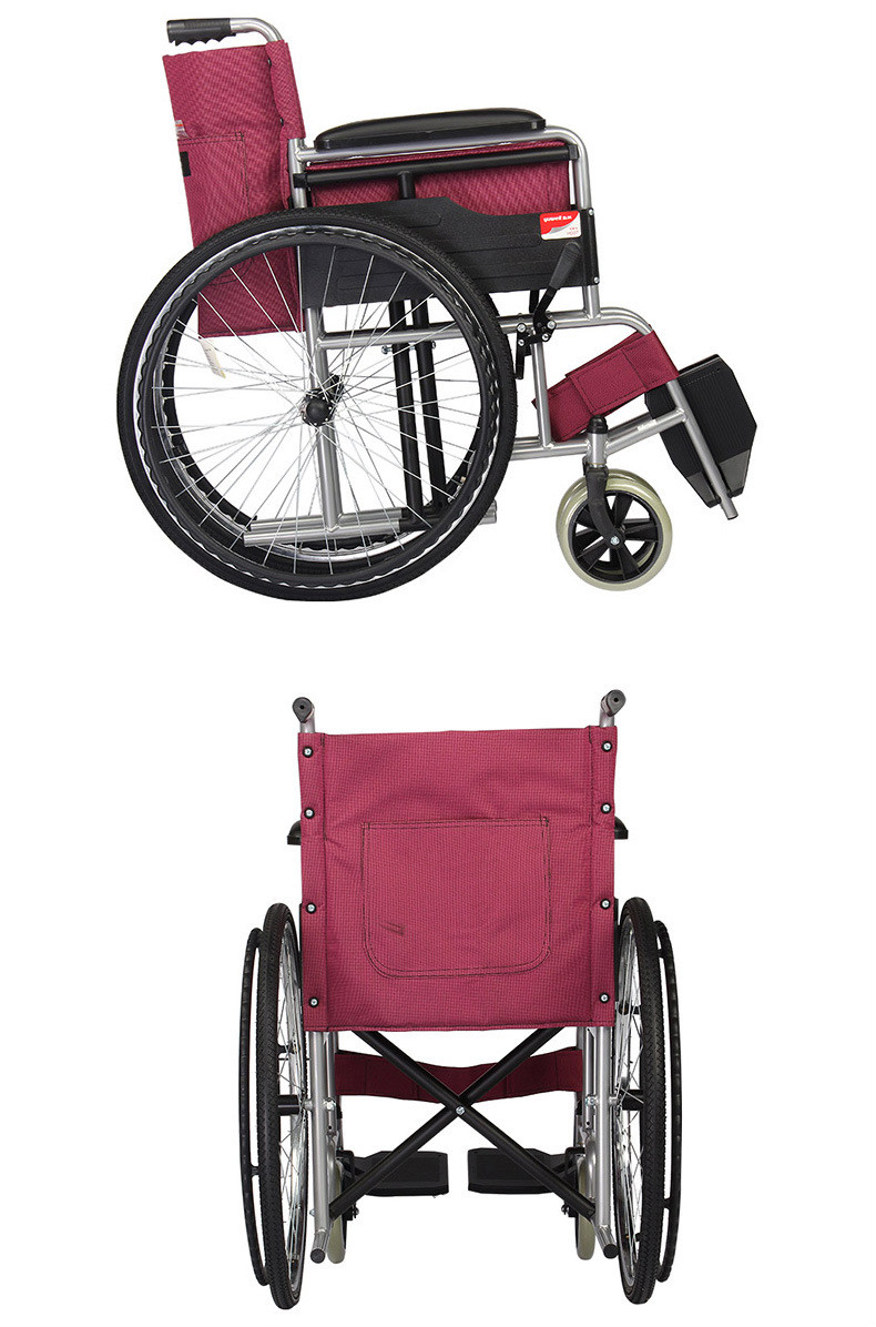 轮椅可折叠轻便轮椅车助行器代步h007实心胎家用万向轮轮椅h007【图片