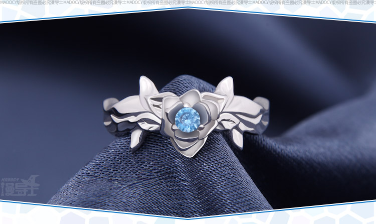 冰姿蔻尤吉欧戒指刀剑神域3蓝蔷薇神剑925银首饰指环二次元动漫周边