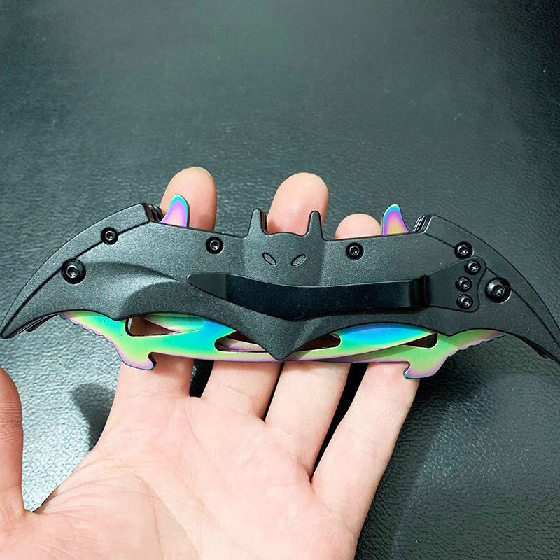 蝙蝠刀蝙蝠侠折叠刀蝙蝠工具刀不锈钢小刀双刃蝙蝠刀防身工具精美礼品