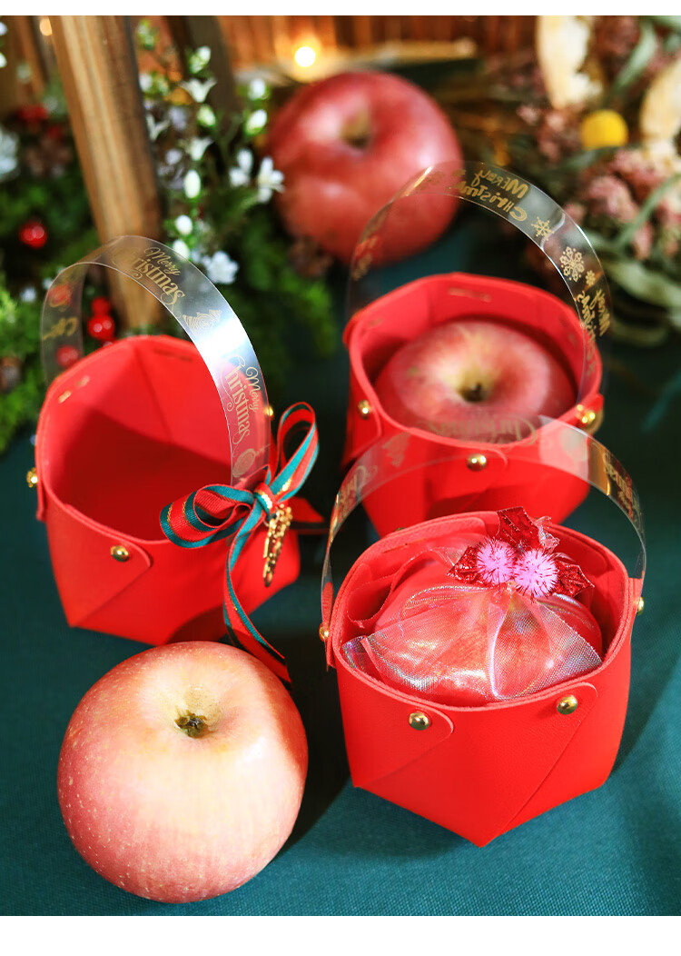 同款ownpack圣诞节幼儿园礼物糖果袋手提平安夜平安果礼盒苹果包装袋