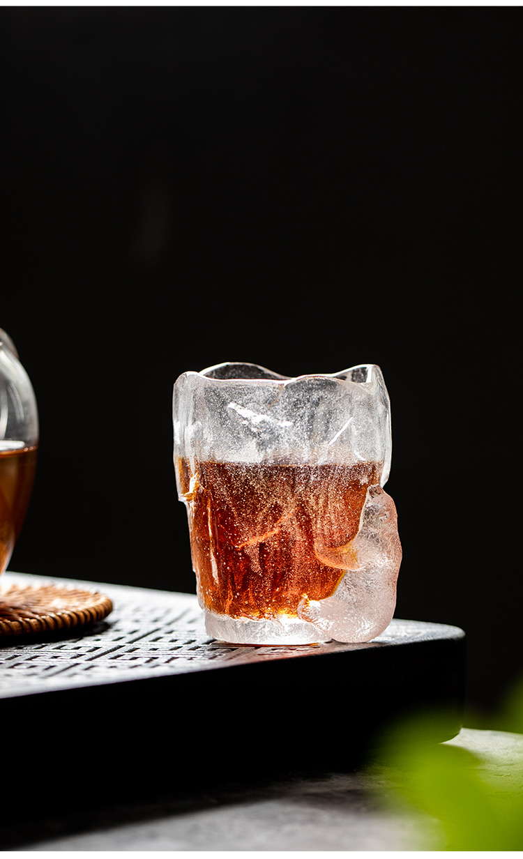 丰陶张生冰冻烧琉璃杯主人杯日式茶杯品茗杯单杯大号加厚玻璃防烫创意