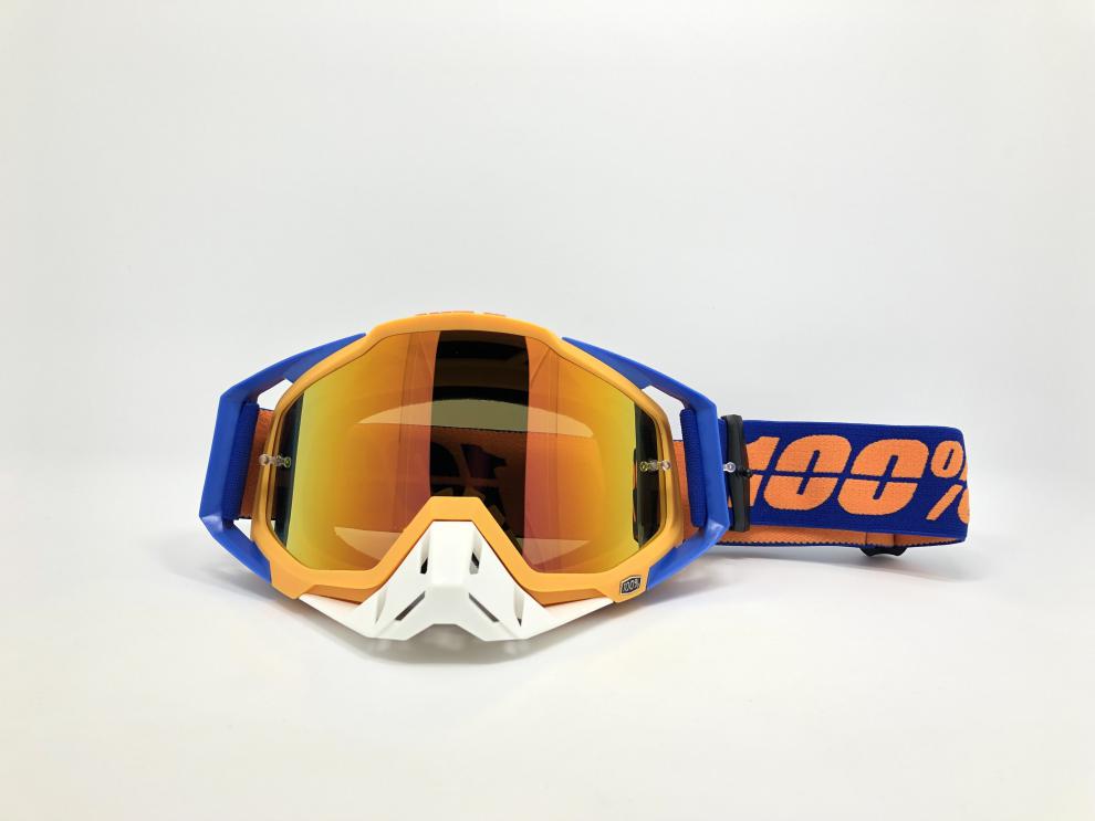 风镜摩托车风镜百分百风镜户外骑行护目镜竞速越野头盔风镜绿框绿片配