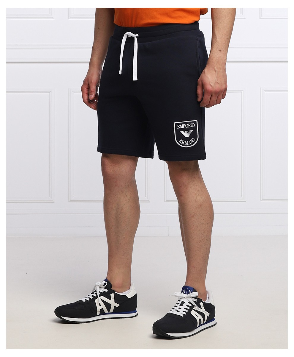 emporioarmani阿玛尼男士棉质ea7刺绣徽标休闲运动短裤111004深蓝色s
