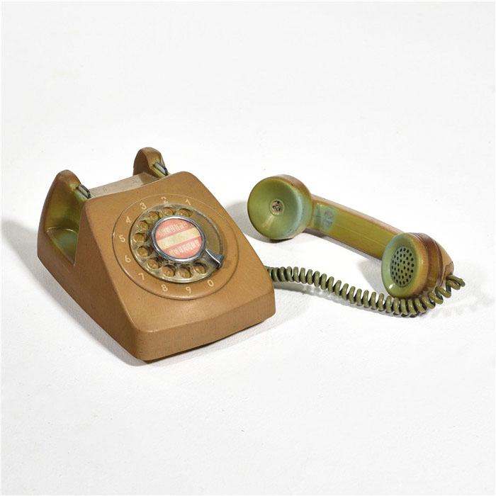 老式转盘电话机80后复古装饰道具古董老物件摆件日式彩色怀旧座机