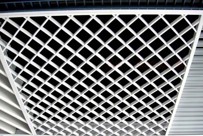 铁格栅铝格栅塑料格栅葡萄架办公室超市商场健身房美容美发店吊顶灰色