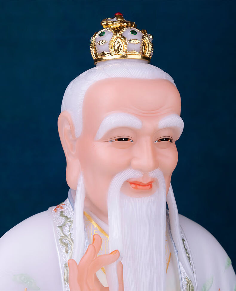 汉白玉太上老君神像三清道祖道德天尊灵宝仙家用供奉佛像摆件26寸太上