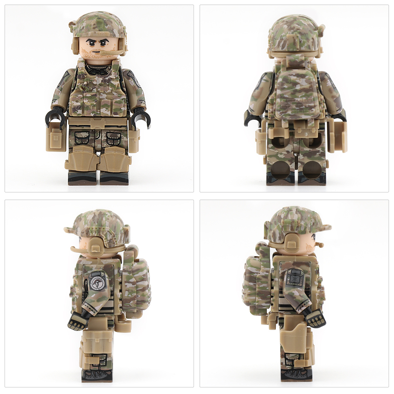 乐高lego积木ucp迷彩人公仔美军空降特种兵拼装男生模型玩具美军sjz兵