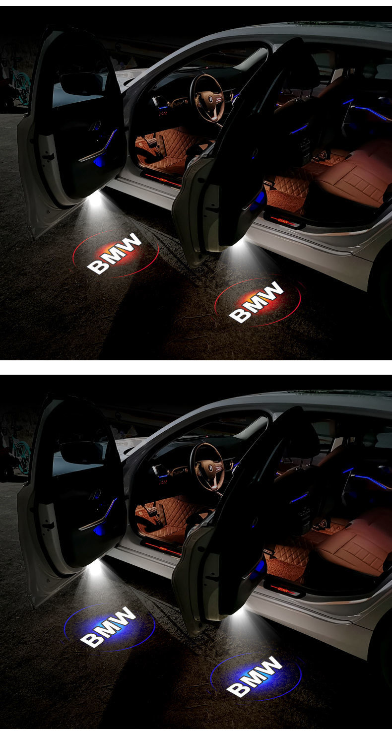 于宝马迎宾灯新3系1系5系7系x1x2x3x5x6开门525li高清镭射车门投影