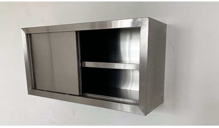 森芝感不锈钢吊柜304拉门碗碟储物柜挂墙式商用家用厨房墙壁柜定做如