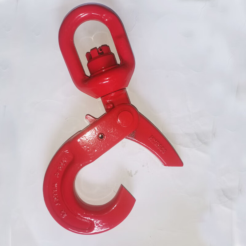 眼型安全钩羊角自锁勾旋转保险防脱吊钩g80合金钢安全自锁钩吊钩眼型