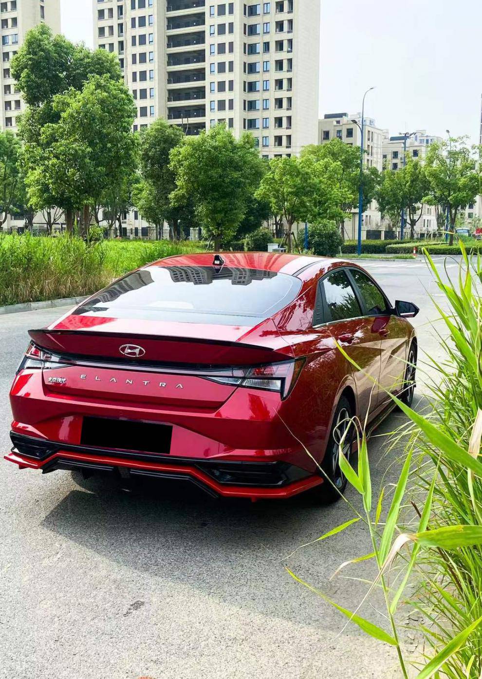 适用于21款现代七代伊兰特前铲北京一体式后扰流改装包围后唇前唇侧裙