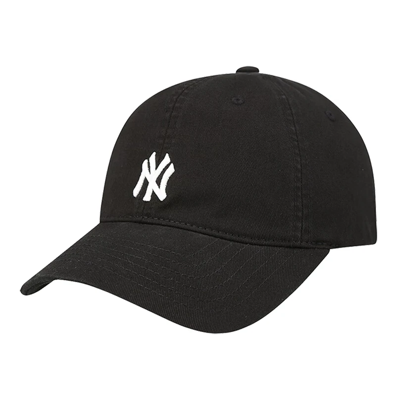 MLBハットユニセックスカップルソフトトップ野球帽韓国版トレンドNYスモールスタンダードピークキャップブラックスモールホワイトラベル調節可能なキャップ周囲55cm-59cm