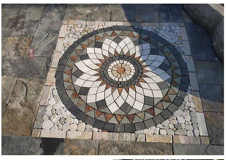 花园地砖庭院砖别墅室外户外花砖天然地面石材团团圆圆2米圆形其它