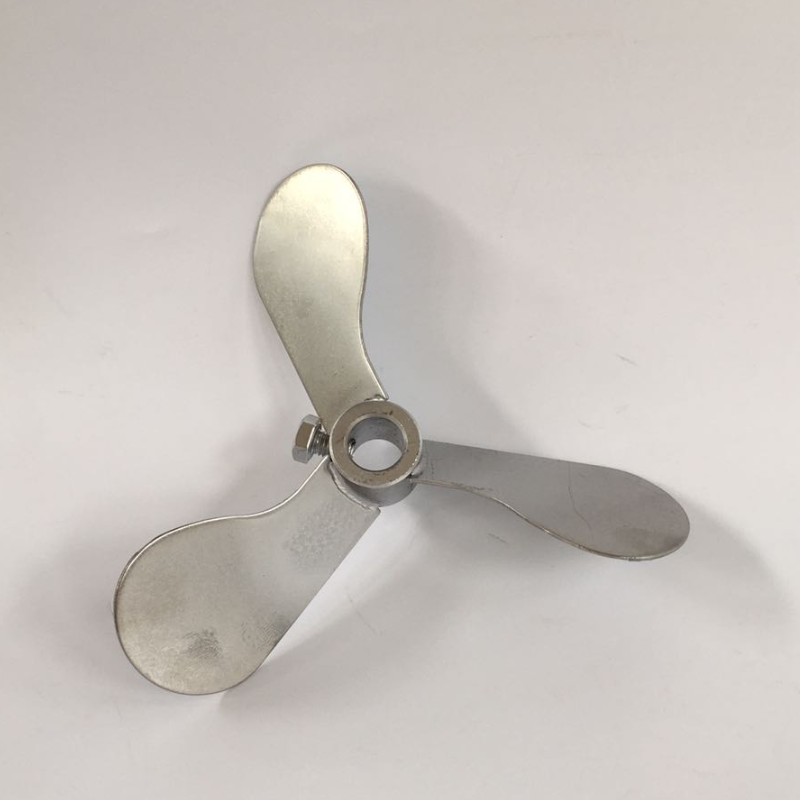 不锈钢桨叶立式加药搅拌机螺旋叶片三叶式搅拌轴混合搅拌叶桨片孔25Φ