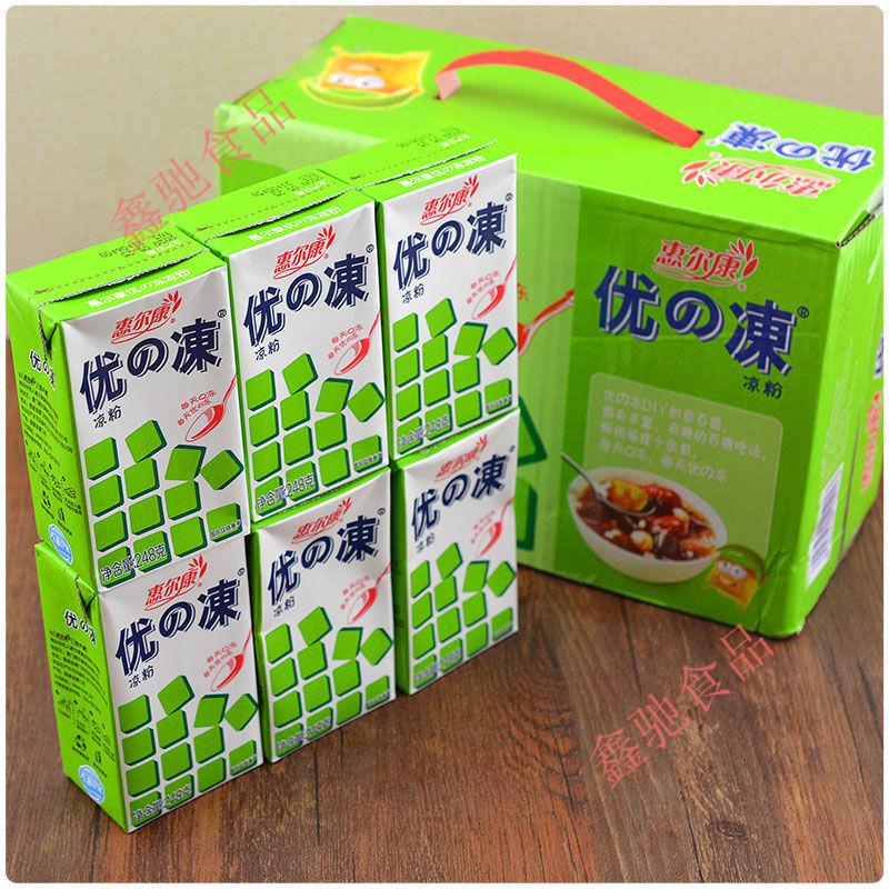 新货惠尔康优の冻凉粉16盒*248g仙草冻吸冻优的冻果冻凉茶饮料 8瓶装