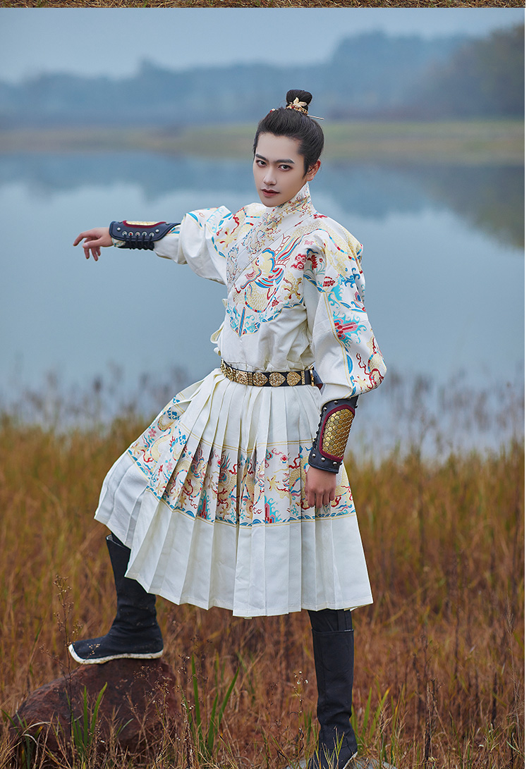 明朝锦衣卫服装男飞鱼服男默千颜明制贴里汉服仿妆花织金 红色-仅贴里