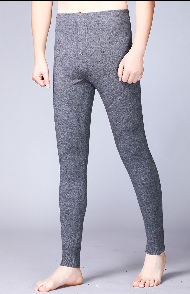 新款高端男士保暖羊绒裤 朝戈尔秋冬新品中年宽松男裤爸爸装山羊绒