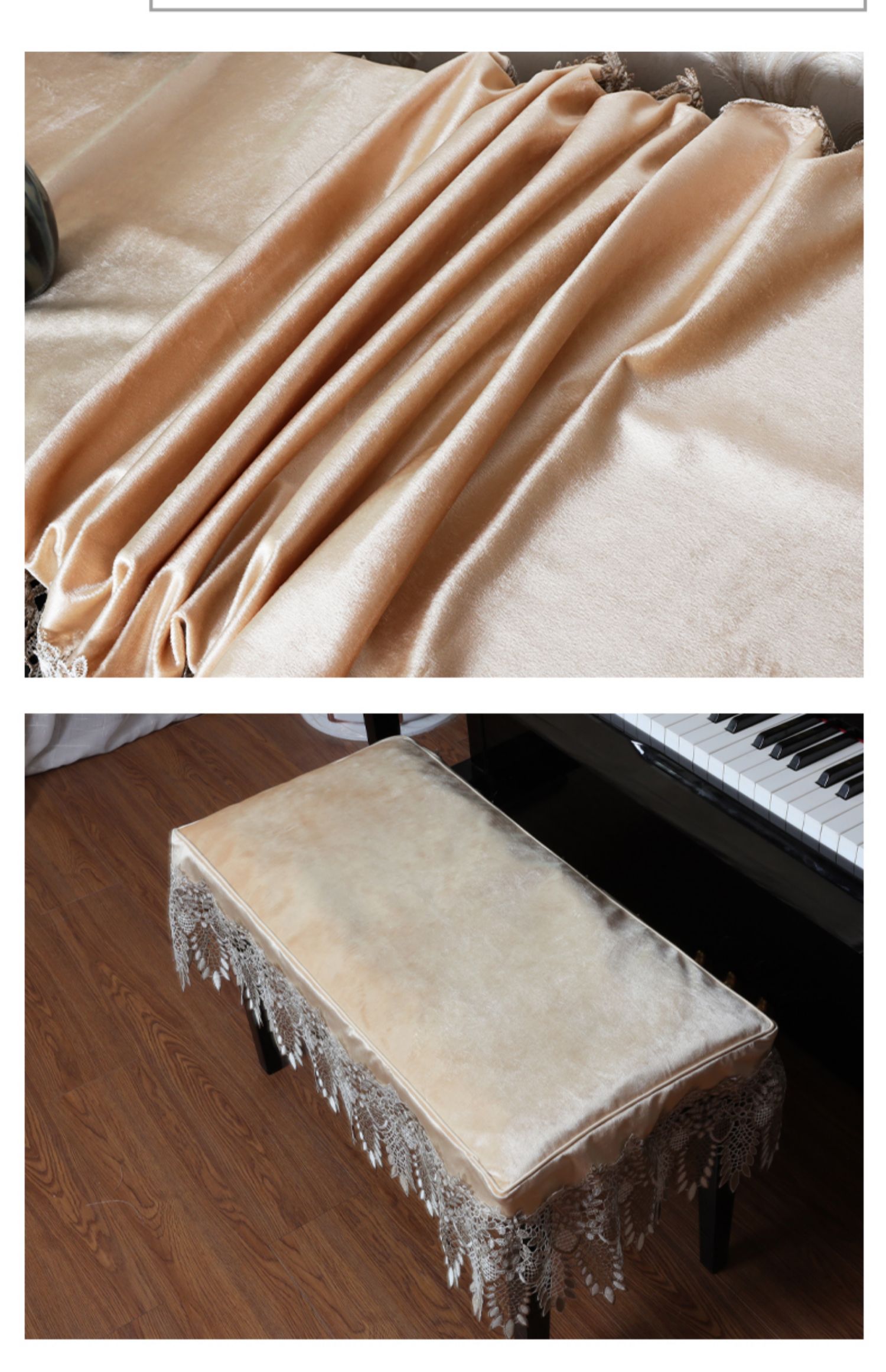钢琴罩布欧式钢琴罩半罩子新款现代简约钢琴披盖布防尘布艺琴布电子琴