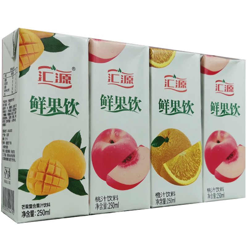 汇源果汁鲜果饮25ml2盒外卖自助餐饮料橙汁桃汁芒果汁风味饮料鲜果饮
