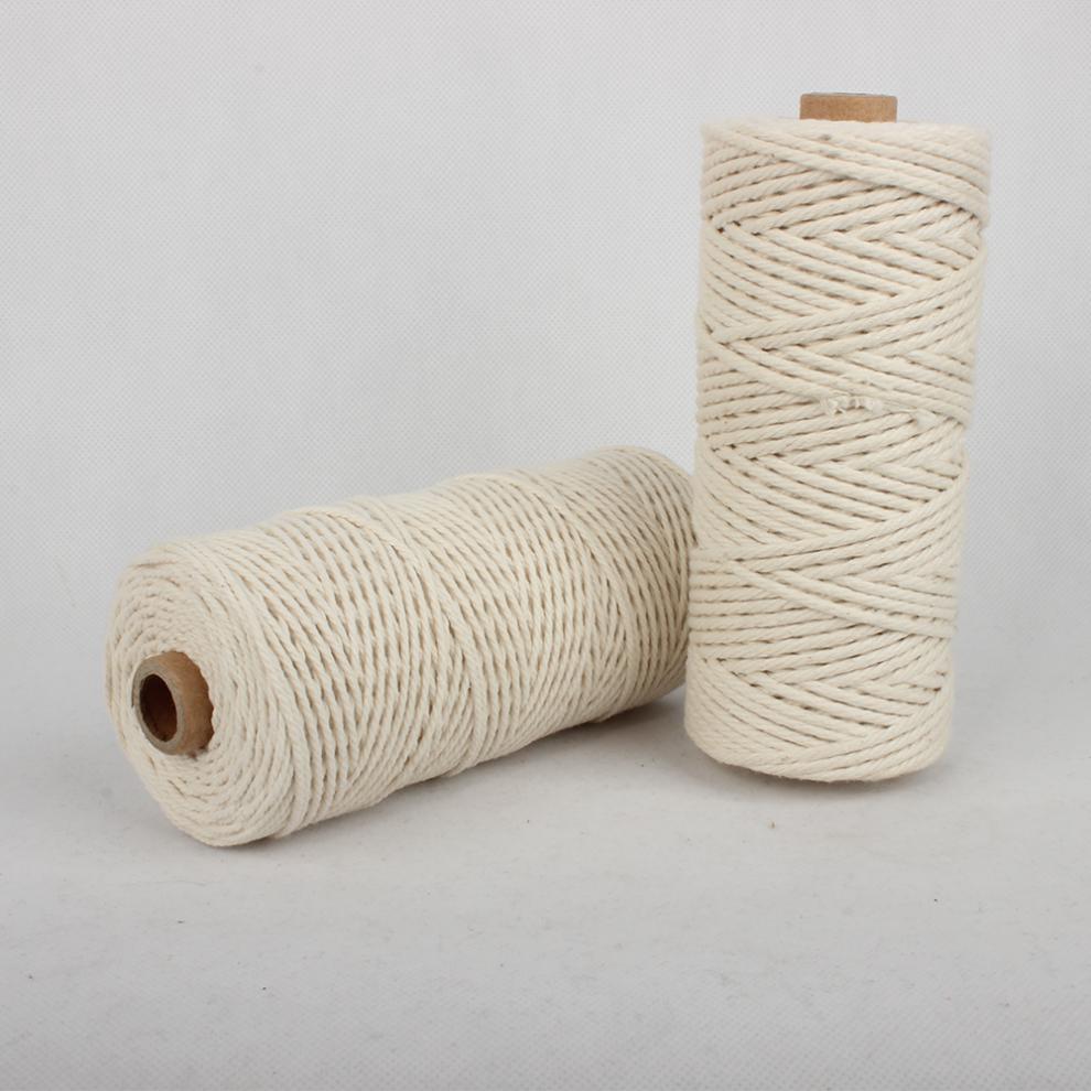 芊阙diy手工细棉绳装饰棉线绳挂毯编织捆绑吊牌绳子米白色包棕子专用