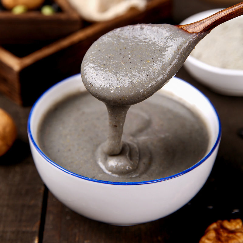 早餐营养五谷杂粮冲泡即食黑豆黑米粉展志曼智奇亚籽藕粉红枣藕粉杯勺