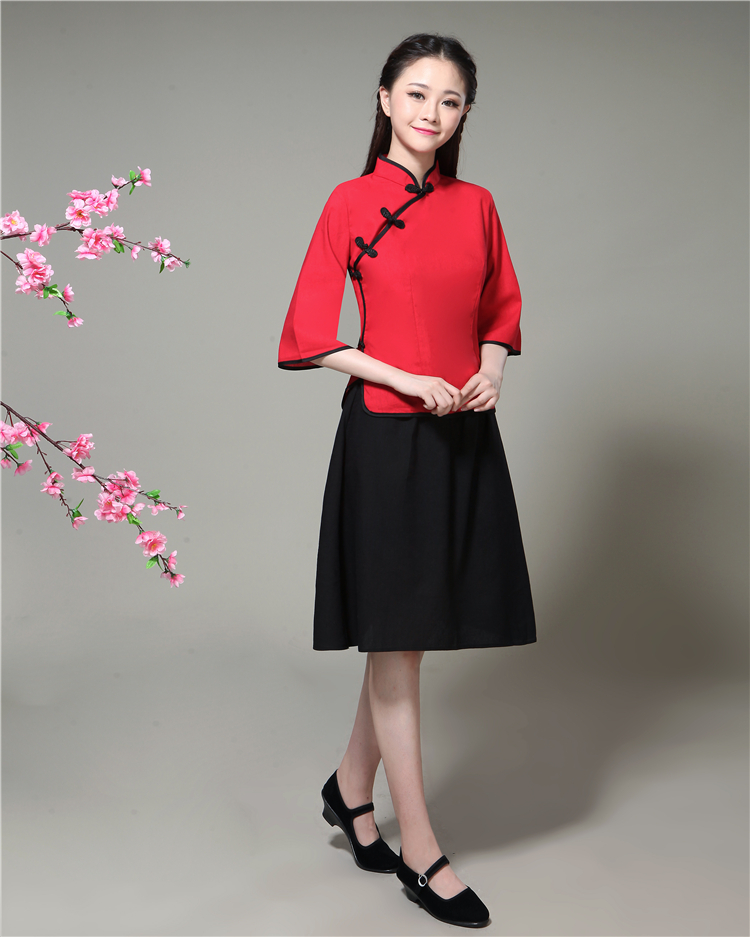 民国学生装五四运动女五四青年装复古风棉装汉服毕业班服校服合唱演出