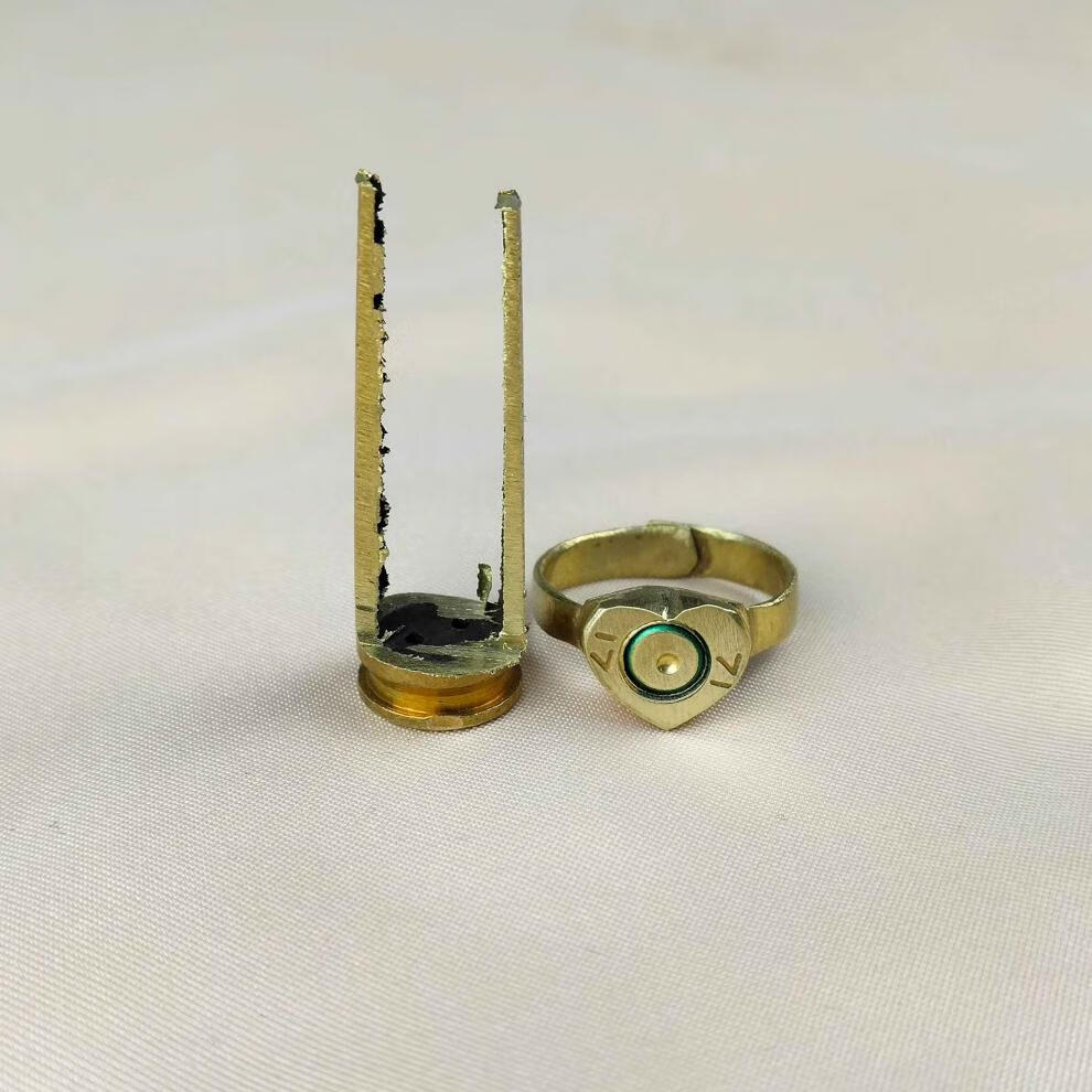 【好物精选】弹壳戒指军旅饰品壳工艺品情侣情人节军嫂礼物军恋 95钢