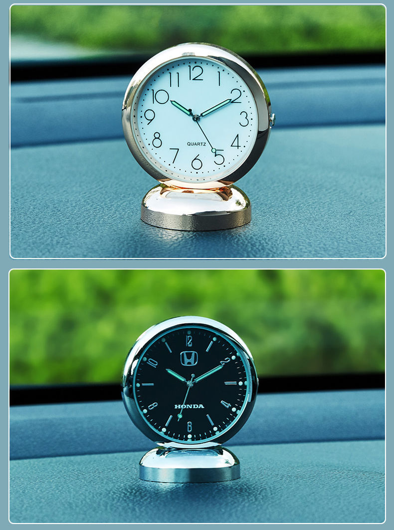 车载夜光时钟仪车载时钟仪表台钟表车内饰品摆件夜光电子时钟石英表