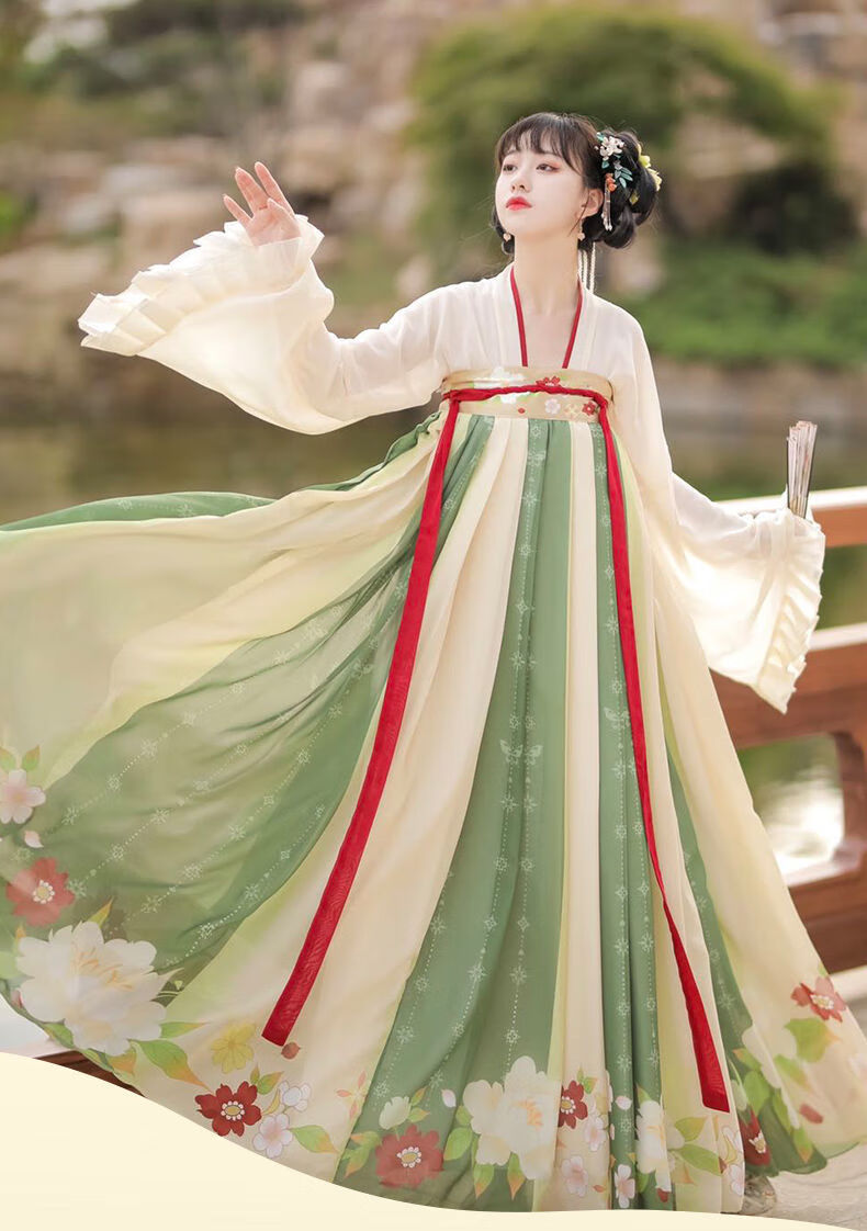 法国奢依君青衣初见原创青语汉元素齐胸襦裙套装汉服女印花春夏秋款