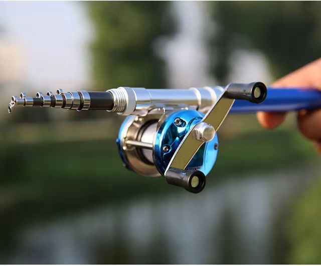 钢笔钓鱼竿超短海竿迷你竿微型矶竿金属钢笔袖珍冰鱼杆钓竿便携式钓