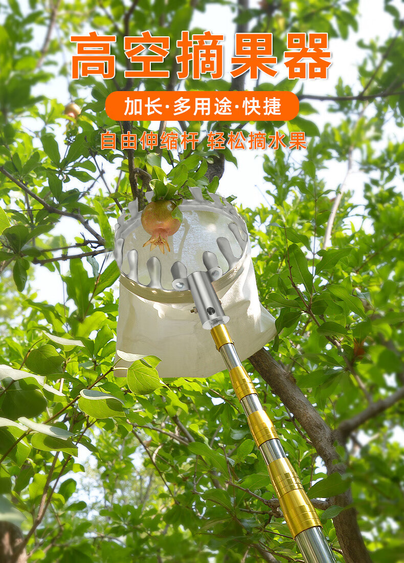 摘果子神器伸缩杆摘水果摘苹果枣柿子桃长杆果子摘果器高空采摘工具钩