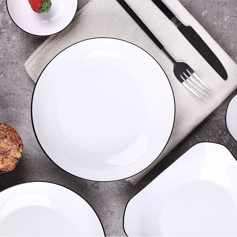 中餐盛菜盘子炒菜吃饺子的盘菜盘碟子7英寸家用6-10只装餐具 萌猫 8