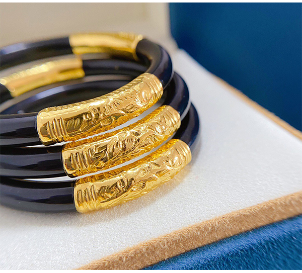 老凤凰 黑藤黄金手镯儿童金镯子宝宝满月金饰品999足金镯子婴儿送礼