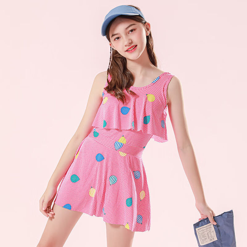 2022热卖泳衣女22新款泳装背心连体少女款泳衣学生款有运费险玫红均码