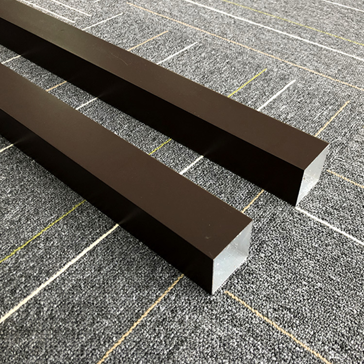 深咖啡色铝扁管铝合金方管室内外静电粉末喷涂葡萄架口型隔断装饰智星