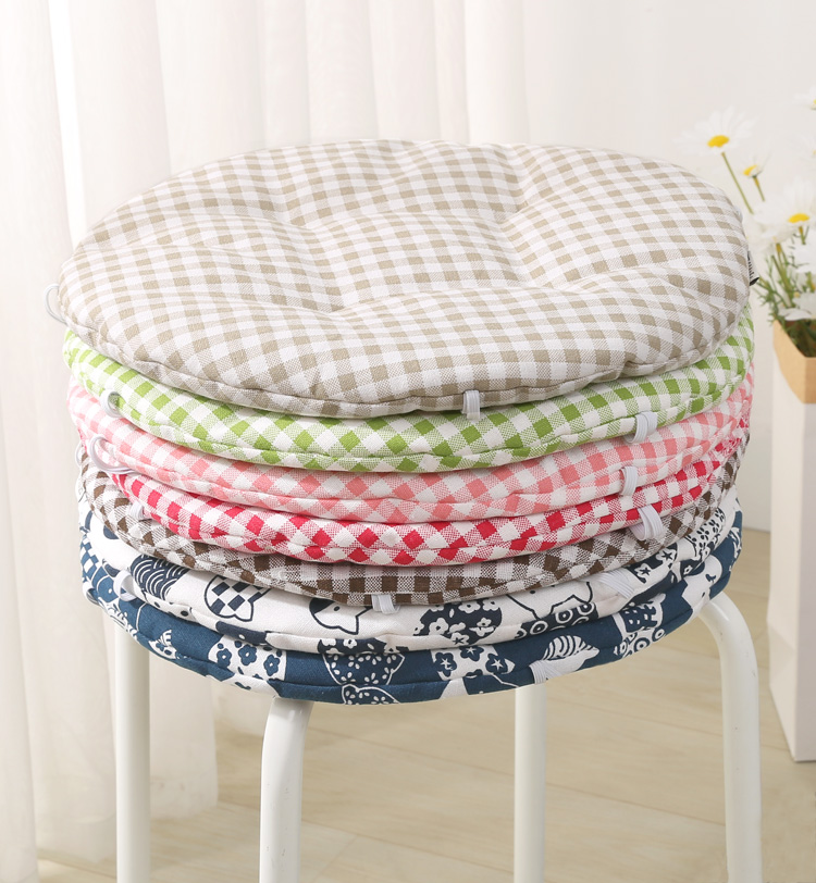 幼儿园坐垫薄网红薄款圆形坐垫棉麻餐椅垫子圆凳子幼儿园教室学生屁垫