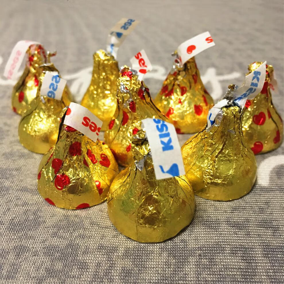 好时之吻kisses牛奶巧克力金色水滴250g零食散装糖果礼物喜糖年货