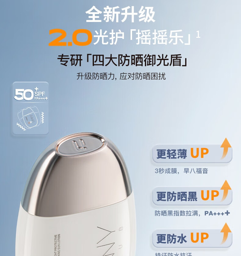 UNNY CLUB防晒乳霜防晒喷雾女军训男士紫外线SPF50+高倍防晒清爽不油腻学生 水润防晒50ml(适合油皮湿润)