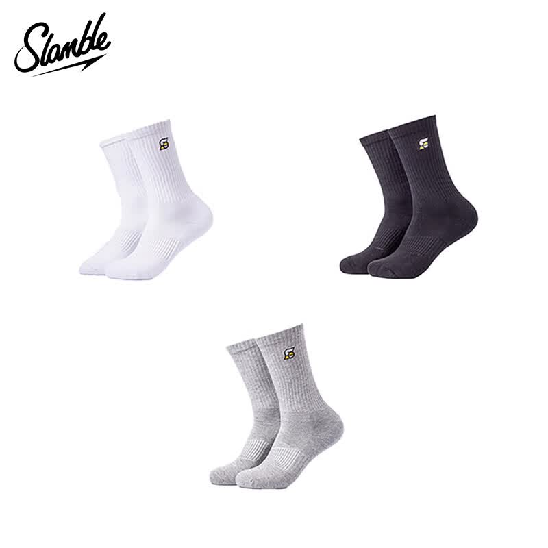 SLAMBLE men's thigh-high socks, thickened and sweat-absorbing, medium height, candy-colored, large-sized men's socks, white * 3M (37.5-42) thumbnail 4