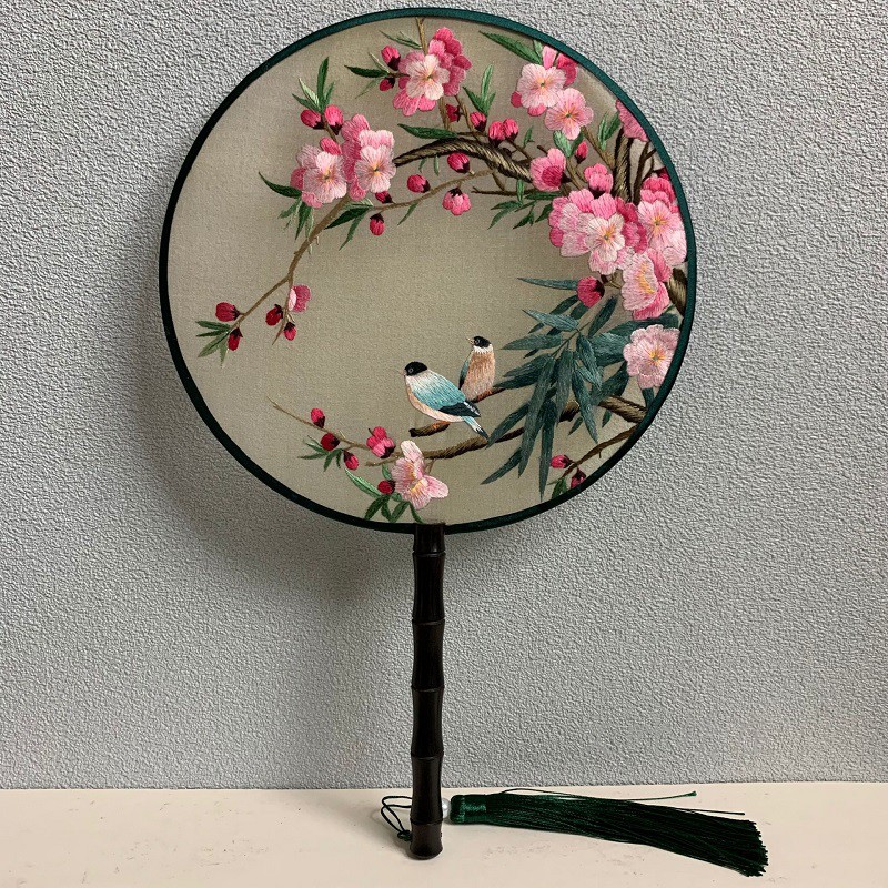 苏绣世家刺绣扇子双面绣团扇苏绣扇子手工刺绣宫扇古风绣花扇双面绣