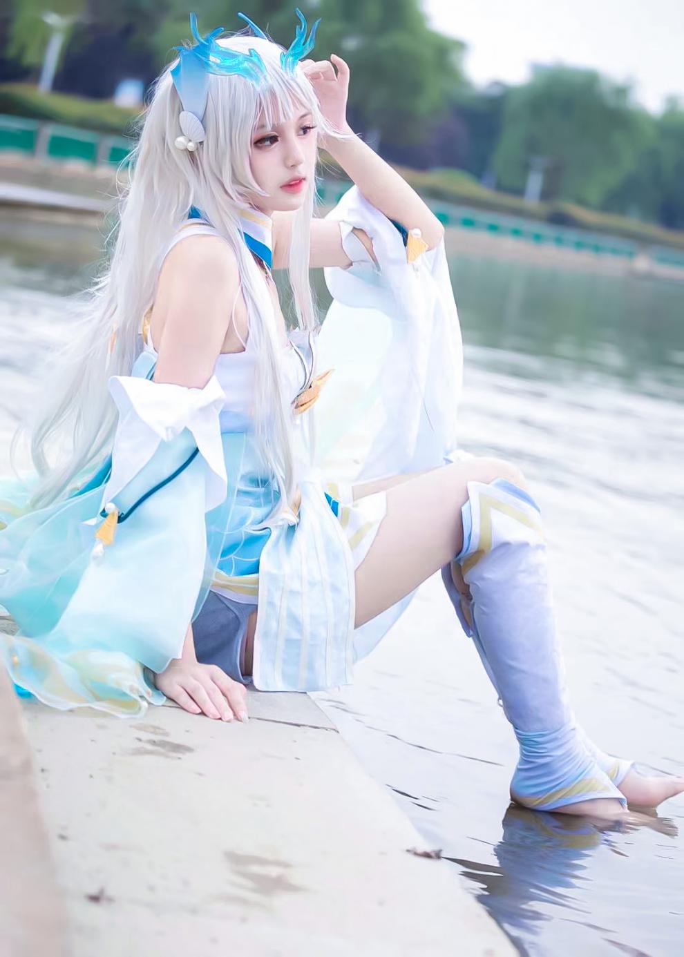 王者荣耀cos西施游龙清影cosplay服角色扮演男女古风c服套装假发xlm